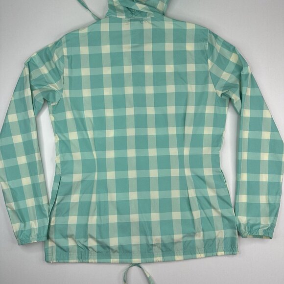 Patagonia Women's Nile Blue Plaid Sun‎ Windbreaker UPF 40 Jacket L/C43 - Picture 7 of 16